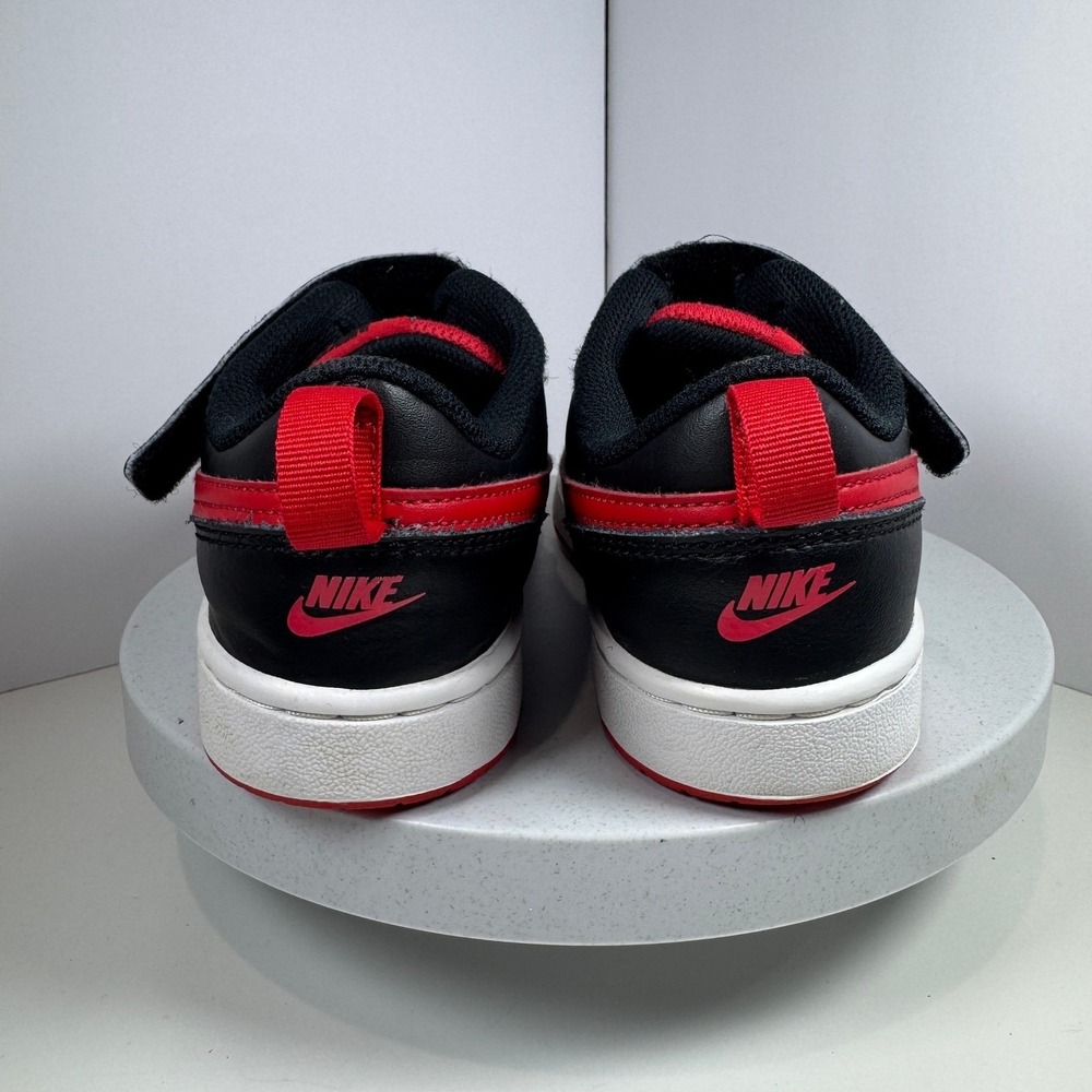Nike Court Vision Low Boys Black Red Basketball Sneakers Shoes Size 2.5 - Picture 6 of 11